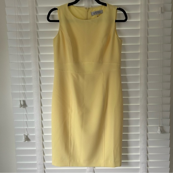 Kasper Dress Women’s Pale Yellow Sleeveless Sheath Mini Summer Bright 6P Petite - Picture 1 of 10